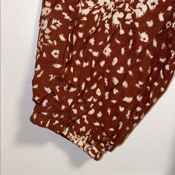 Knox Rose XS Loft Brown White Patterned Blouse - Picture 10 of 14